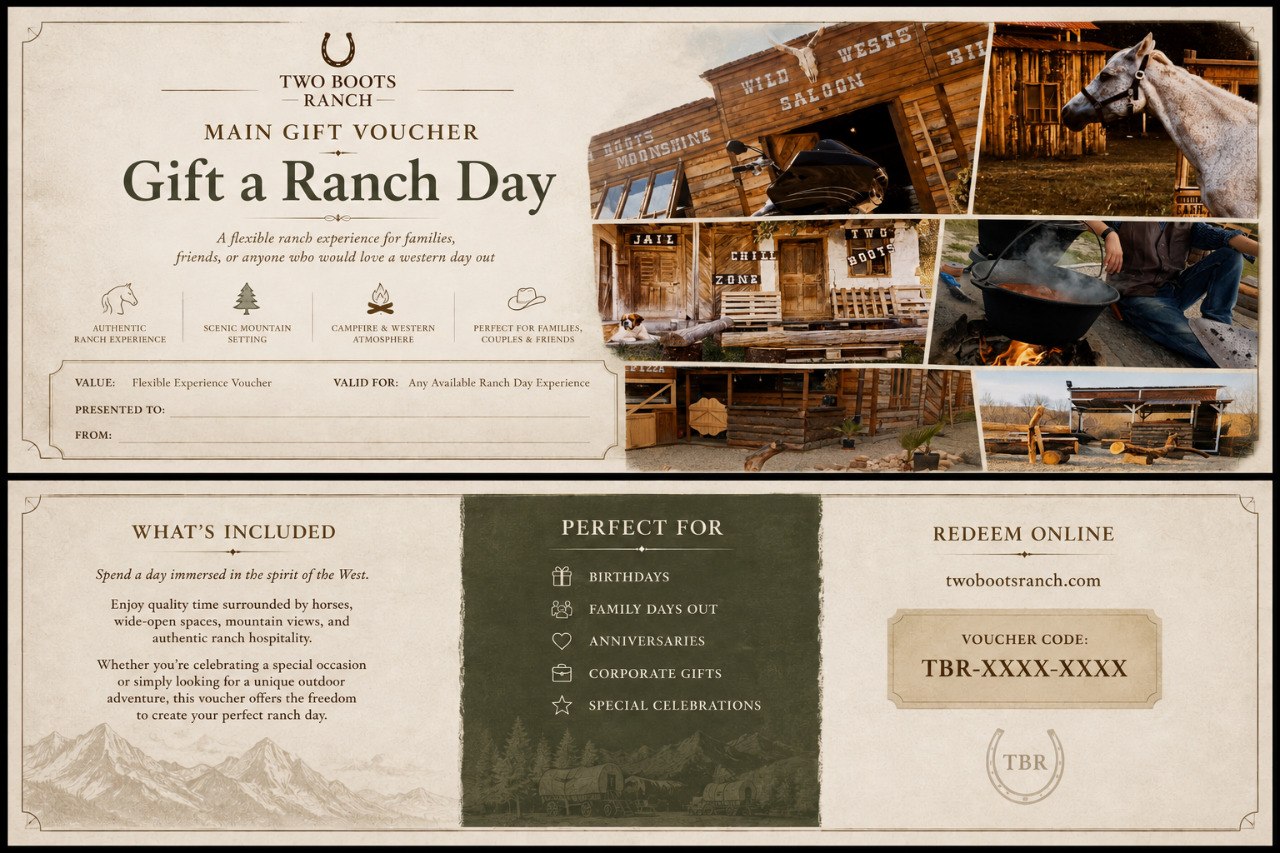 Gift a Ranch Day voucher preview at Two Boots Ranch